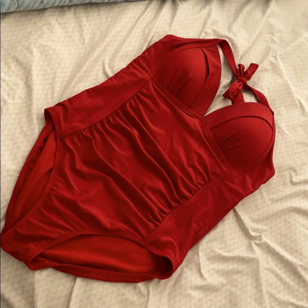 Women’s Merona Target Halterneck swimsuit red XL
